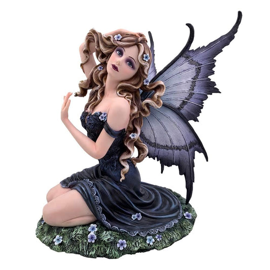 Lavender Kneeling Fairy Figurine with Butterfly Wings 29cm 1