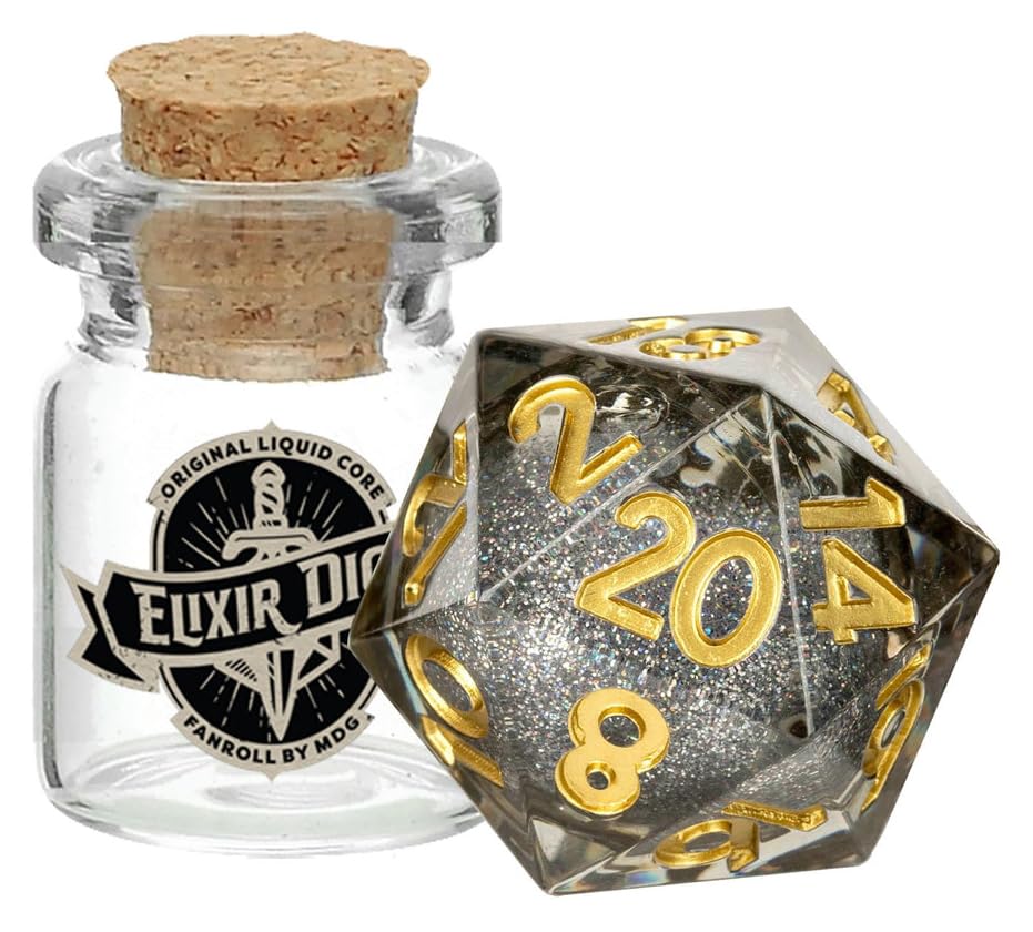 MDG Individual D20 Elixir Liquid Core Dice, Vanishing Oil 1