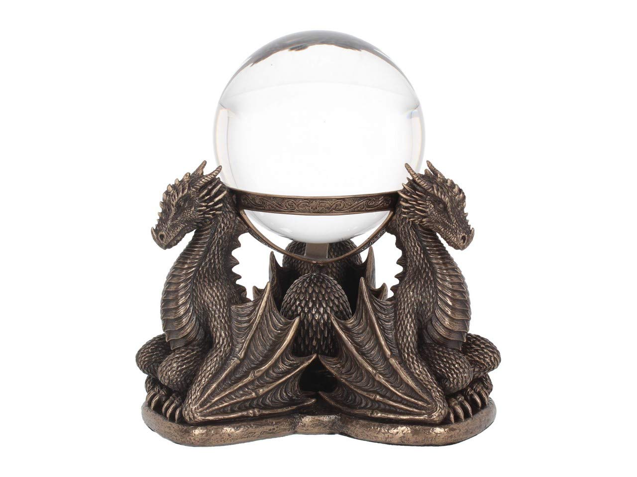 Bronze Dragons Prophecy Mythical Crystal Ball Holder 18.5cm 2
