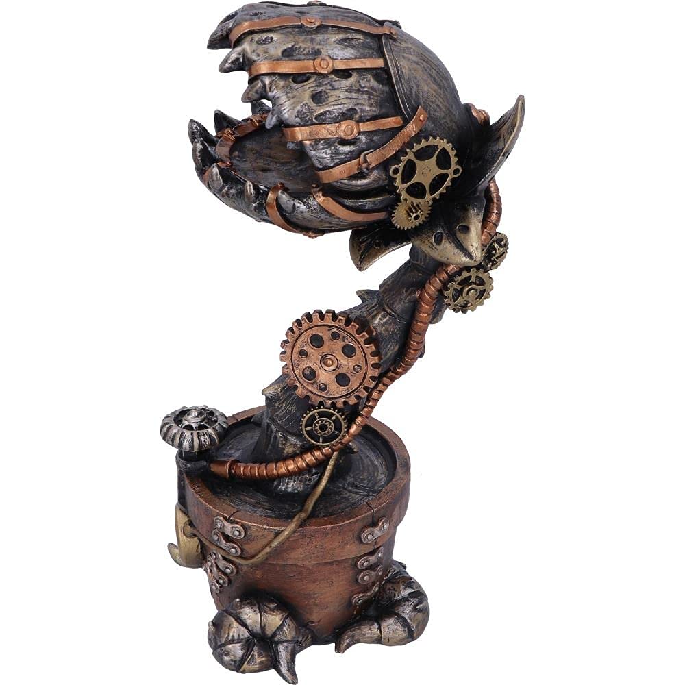 Cogwork Carnivore 243cm Bronze Mechanical Flesh Eating Plant Figurine 24.3cm