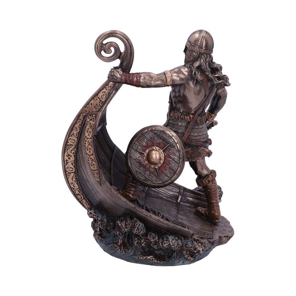 Bronzed Halvor Viking Longship Figurine 24cm