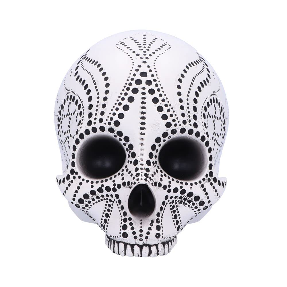 Pointilist Skull Figurine Large 13.8cm 3