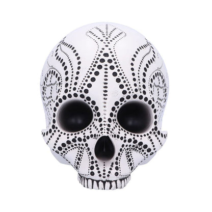Pointilist Skull Figurine Large 13.8cm 3
