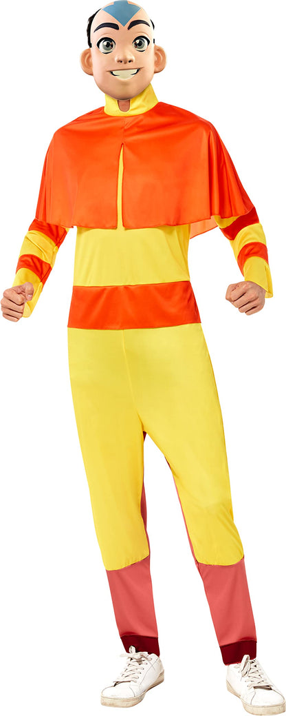 Avatar The Last Airbender Aang Costume Jumpsuit with Cape and Mask 7