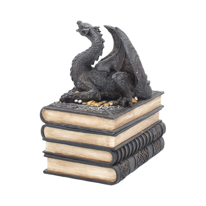 Secrets of the Dragon Box Gothic Skull Books Trinket 19cm