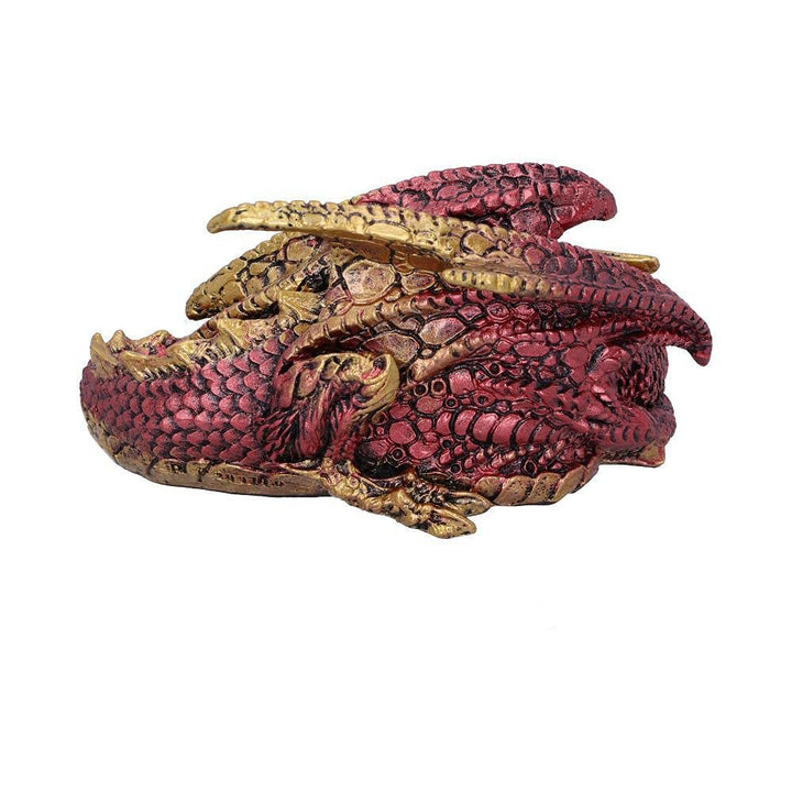 Aaden Red and Golden Resting Dragon Figurine 10.2cm