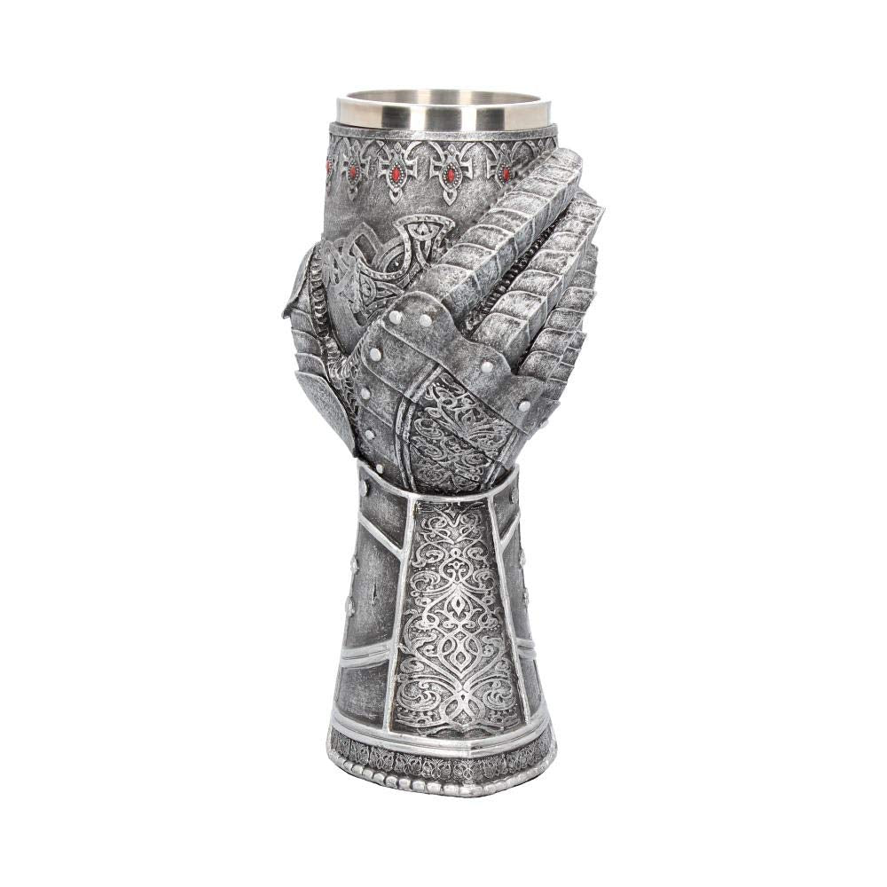 Medieval Knight Gauntlet Wine Goblet Hand Painted 23cm