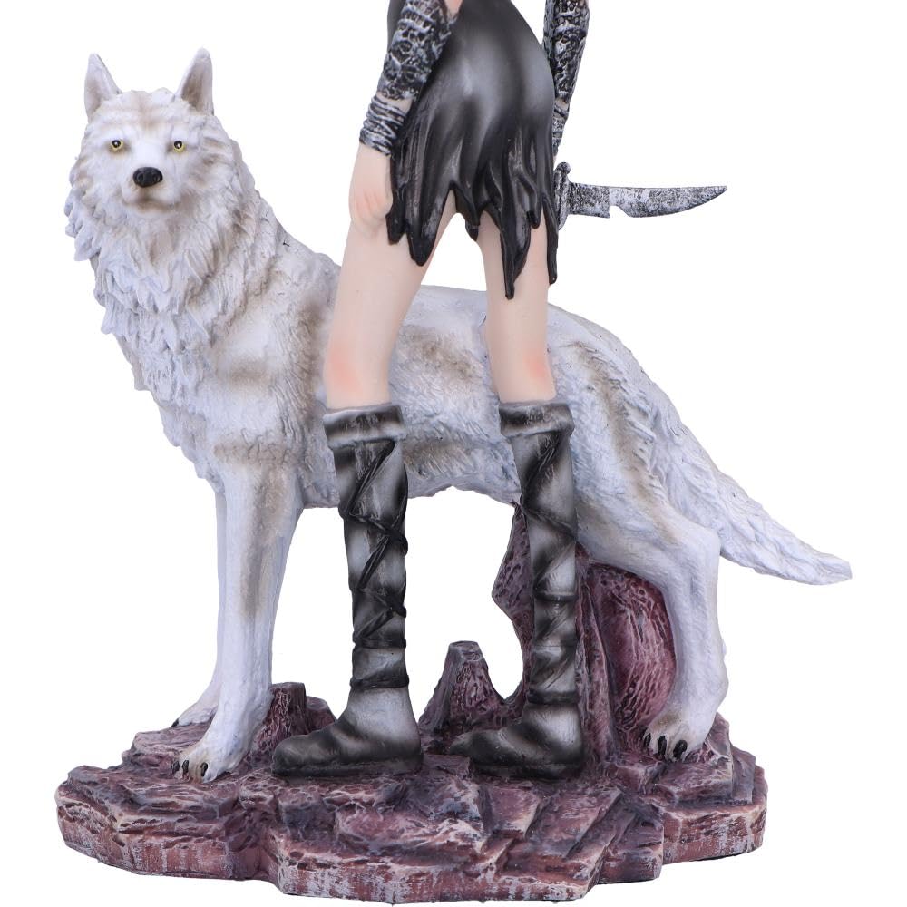 Esarosa Gothic Fairy and Wolf Resin Figurine 22cm 5