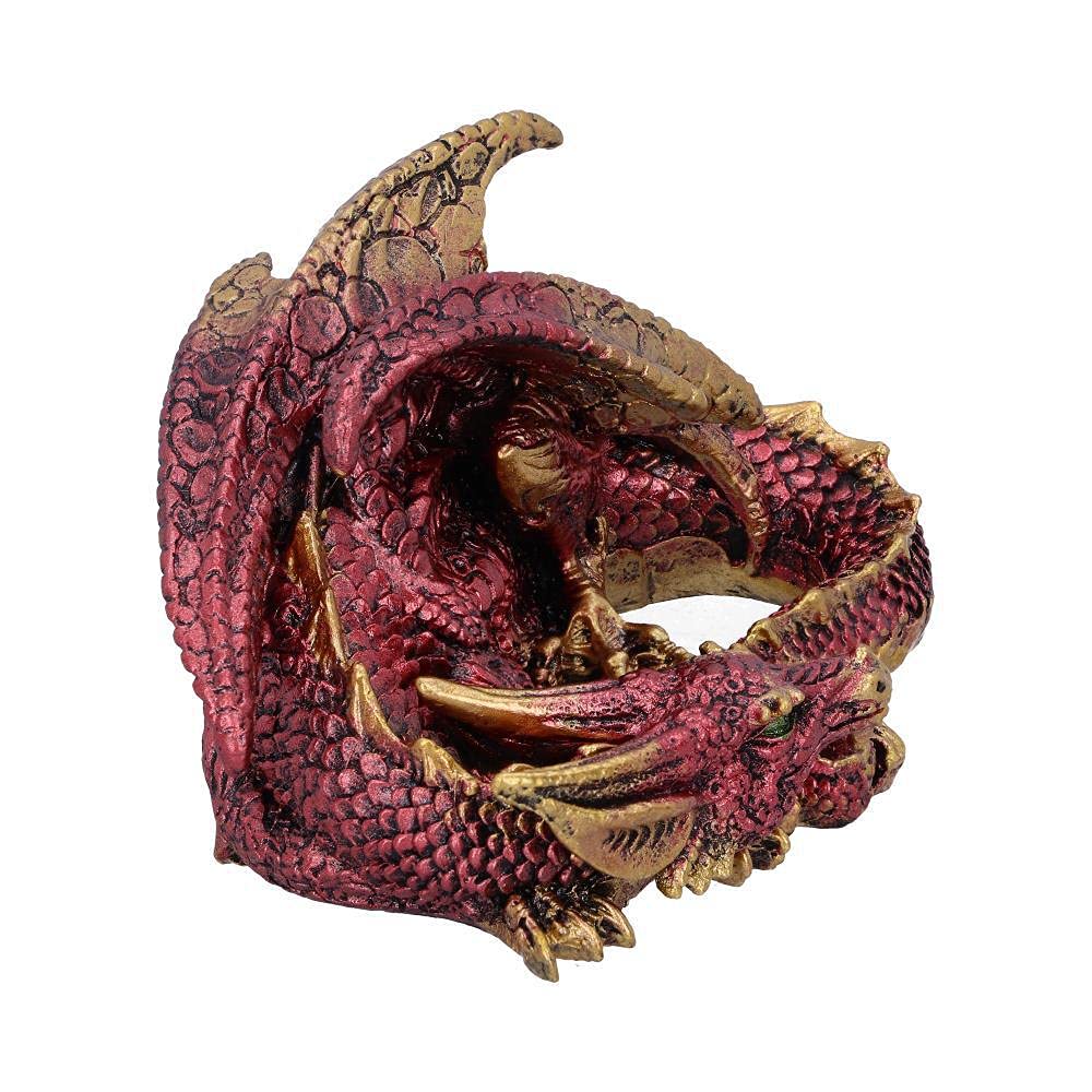 Aaden Red and Golden Resting Dragon Figurine 10.2cm