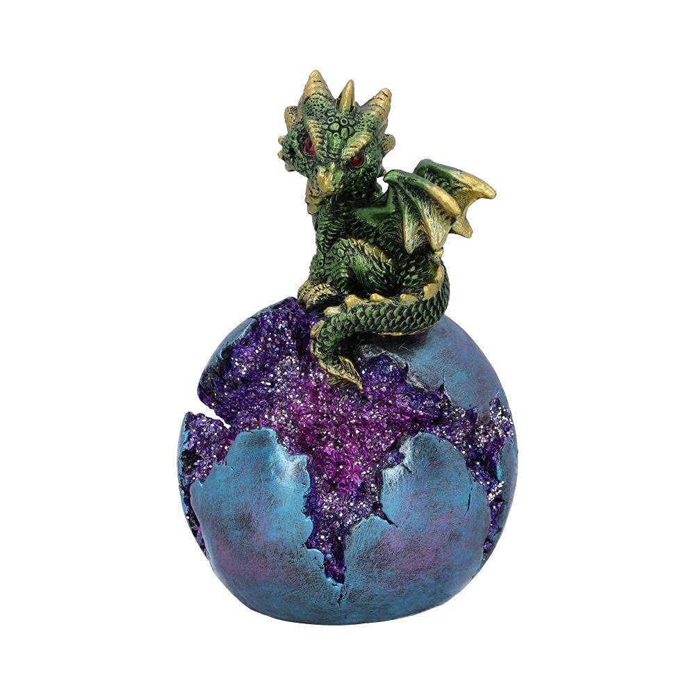 Geode Guard Green Dragon Sphere Crystal Figurine 12.7cm