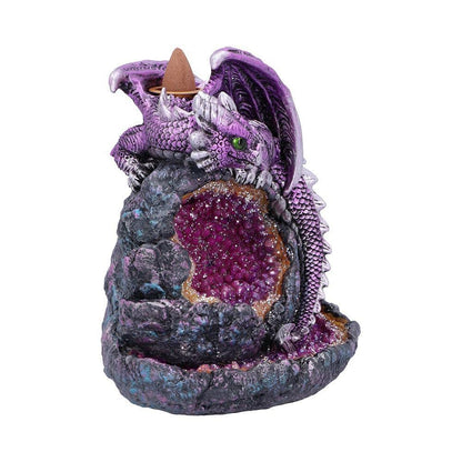 Crystalline Protector Purple Dragon Geode Backflow Incense Burner 14.2cm 4