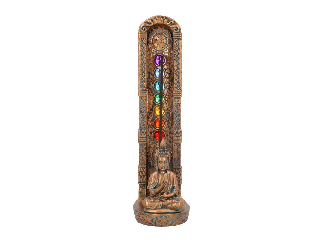 Bronzed Buddha Ascending Chakras Incense Burner 23.5cm