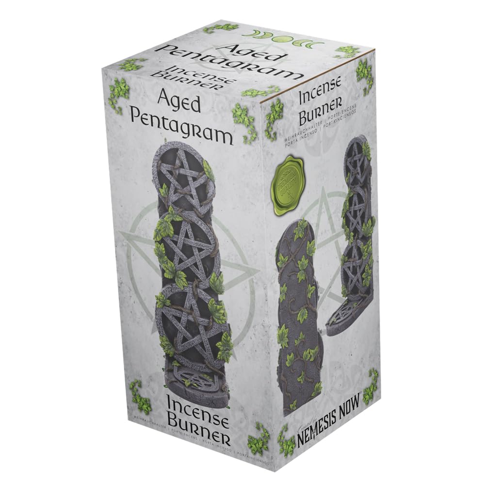 Aged Pentagram Wiccan Incense Burner 20.5cm