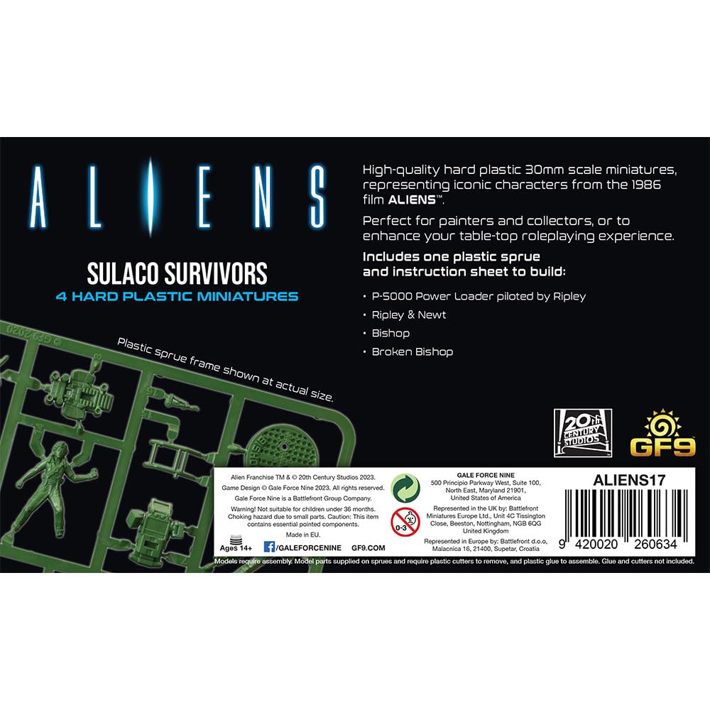 Aliens Sulaco Survivors Miniatures Gales Force Nine Kit 3