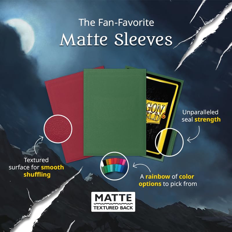 UNIT Dragon Shield Matte Non Glare Sleeves Standard Size Forest Green 100 Gaming Accessory by Arcane Tinmen 4