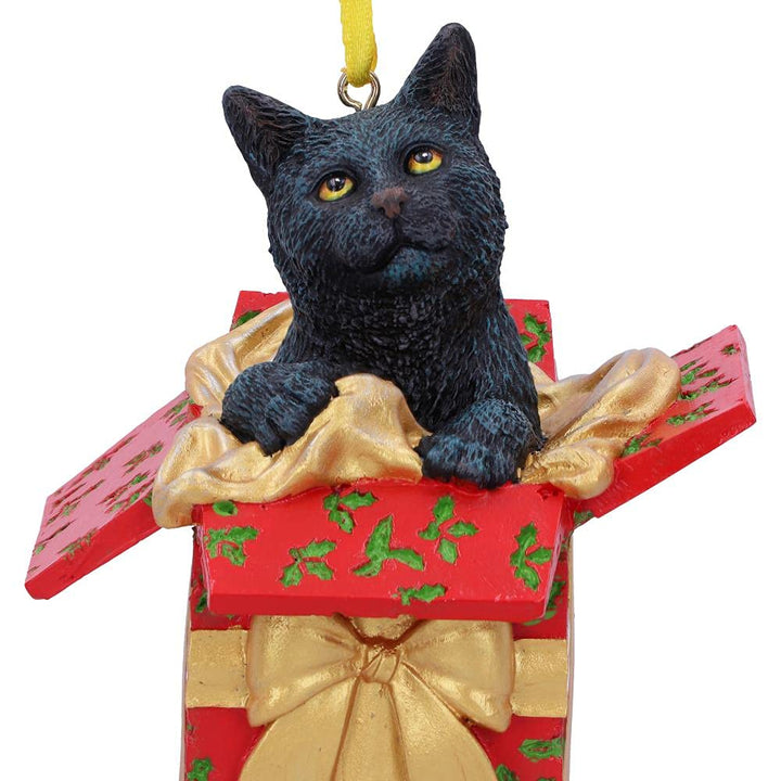 Lisa Parker Present Cat Hanging Ornament 9cm