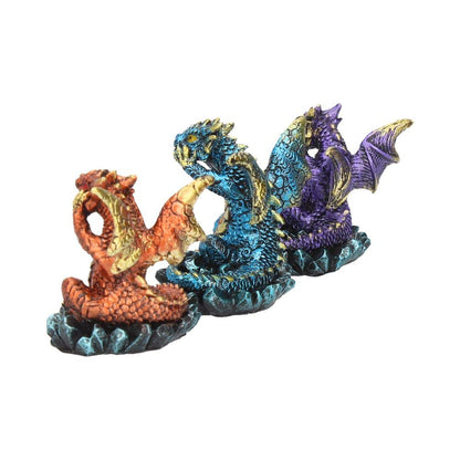Three Wise Dragon Figurines Dragons Set of 3 3
