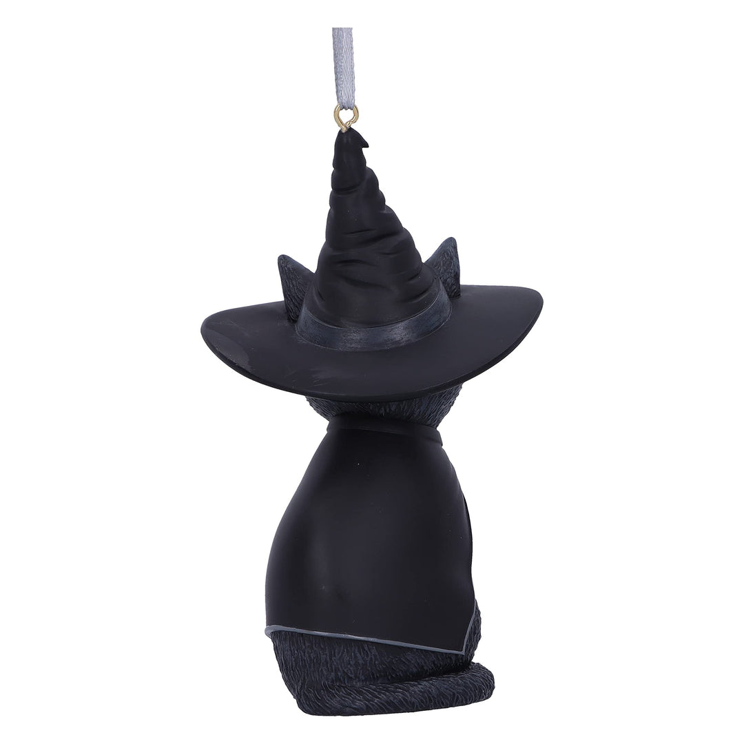Purrah Black Witch Cat Hanging Decorative Ornament 11.5cm