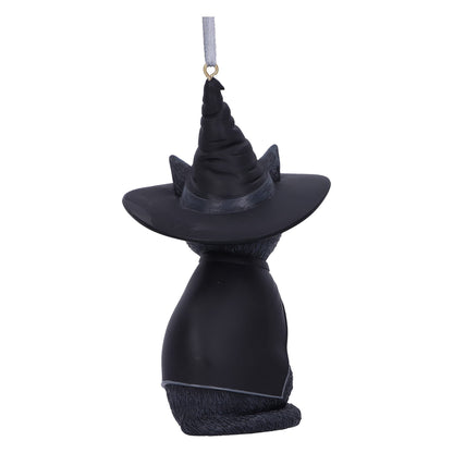 Purrah Black Witch Cat Hanging Decorative Ornament 11.5cm 3