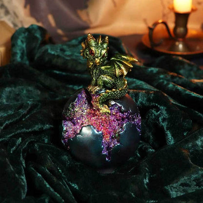 Geode Guard Green Dragon Sphere Crystal Figurine 12.7cm 8