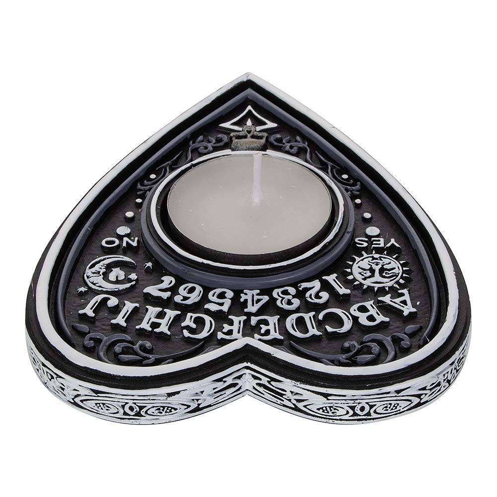 Black and White Spirit Board Tea Light Holder 9.5cm