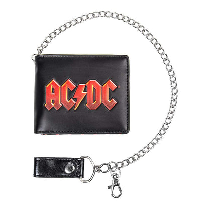 ACDC Logo Leather Lightning Chained Wallet Purse 11cm 2