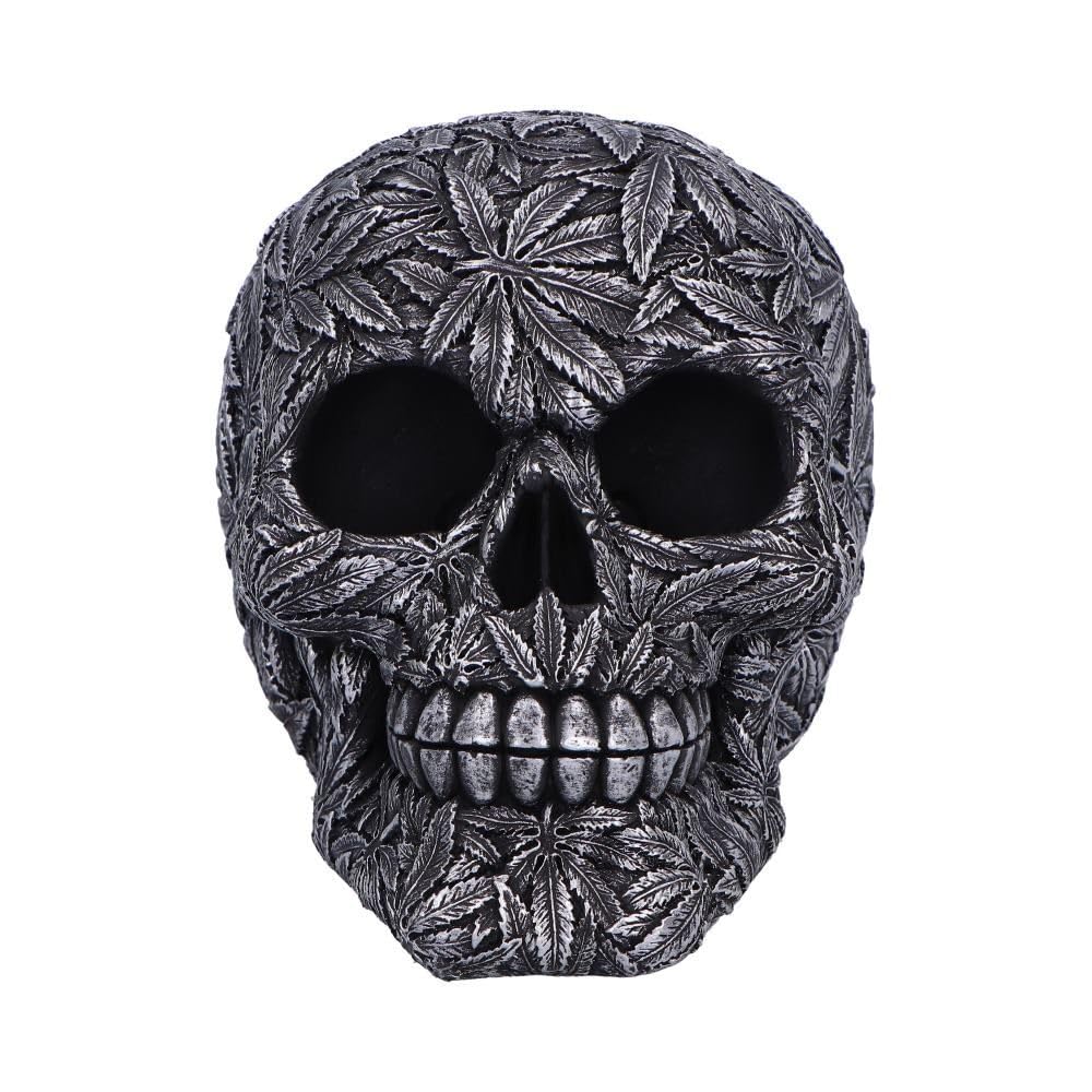 High Life Leaf Embellished Skull 15.5cm