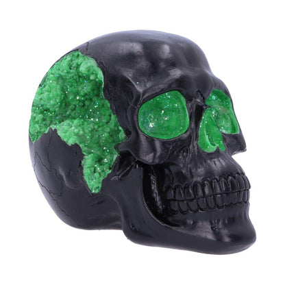 Geode Skull Black Green Gothic Glitter Figurine 17cm 2