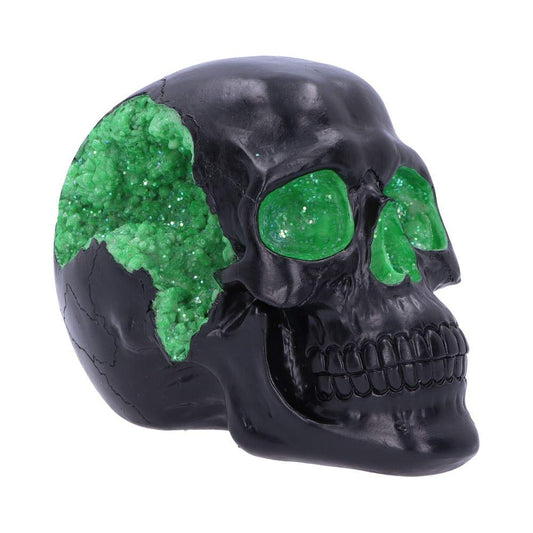 Geode Skull Black Green Gothic Glitter Figurine 17cm 2