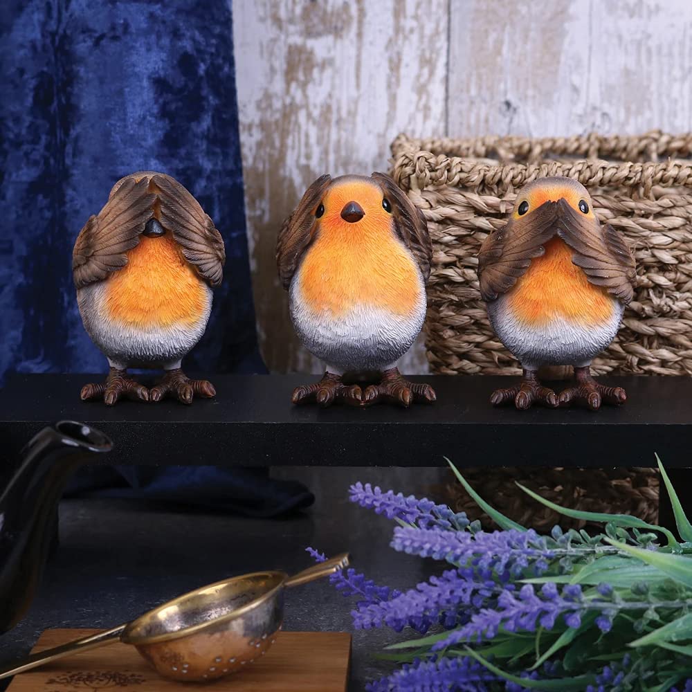 Three Wise Robin Figurines 8cm Robins