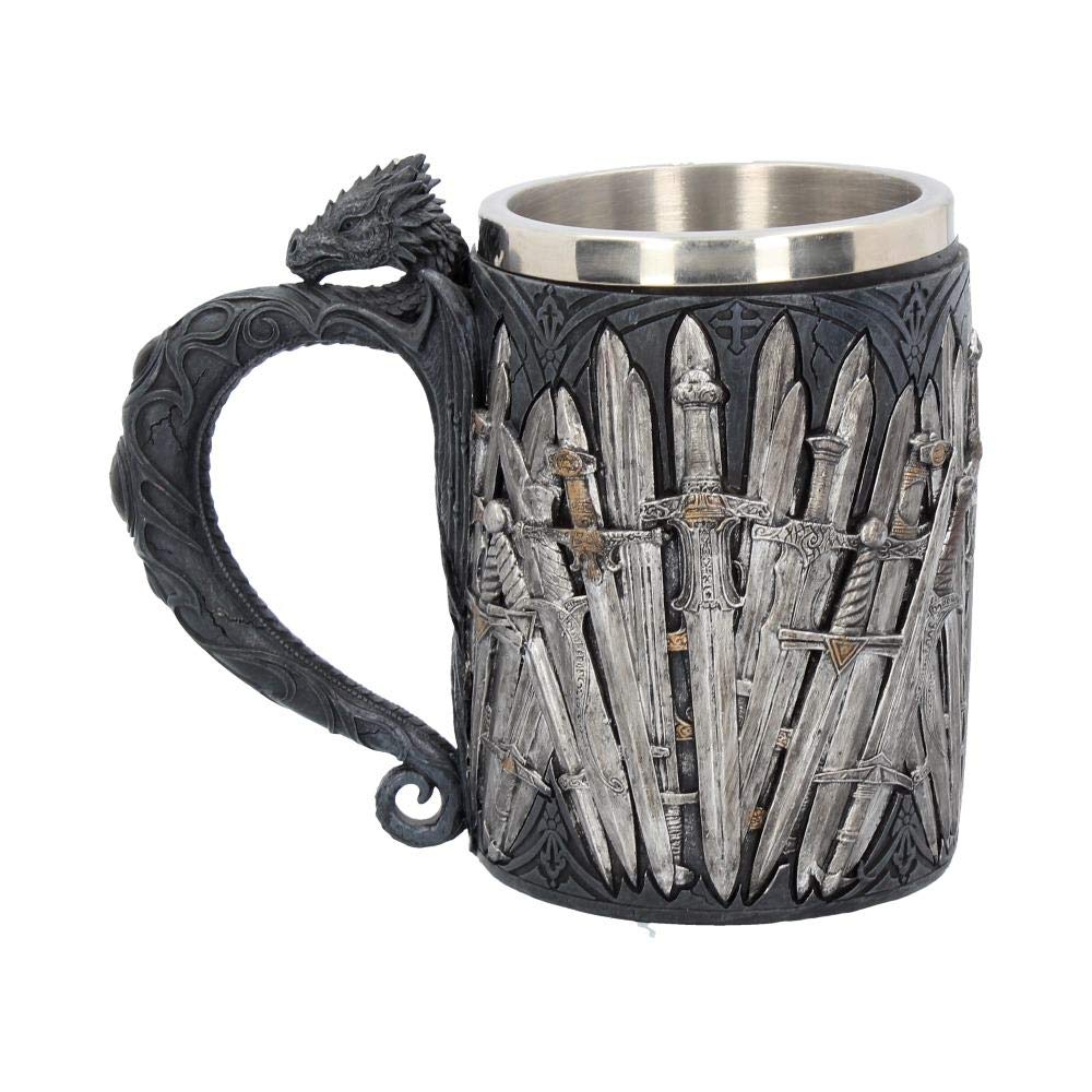 Medieval Sword Dragon Tankard Gothic Fantasy Mug 14cm 4