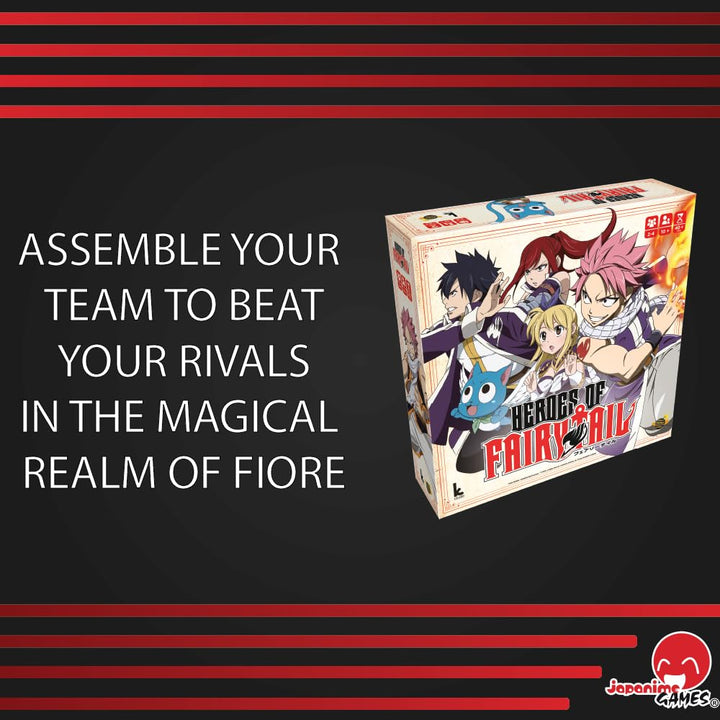 Japanime Games Heroes of Fairy Tail | from The Publisher of Champions of Midgard | Assemble Your Team and Become The Hero Fiore Deserves | 2-4 Players | 15-30 Min | Ages 10+