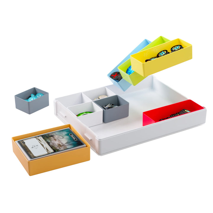 Token Silo Convertible | Store and Organize Board Game Tokens | 9 Removable Trays in 3 Different Sizes | Stackable Token Box | Convenient Space-Saving Design | Blue Color | Made by Gamegenic