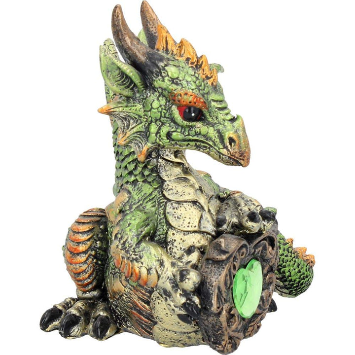 Malachite Metallic Dragon Figurine 13cm
