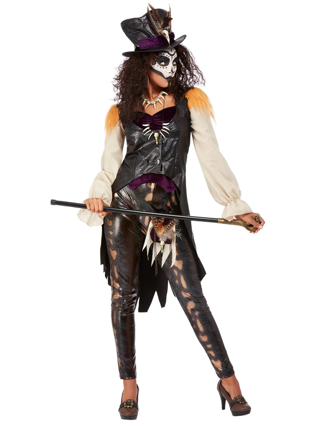Voodoo Witch Doctor Costume Black Ladies Dress 2