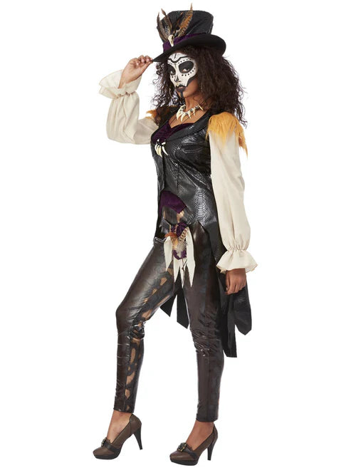 Voodoo Witch Doctor Costume Black Ladies Dress