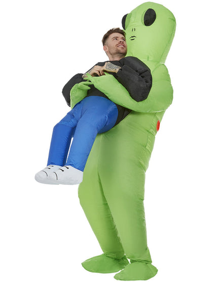 Inflatable Alien Abduction Costume Green All in One Self Inflating Fan 4