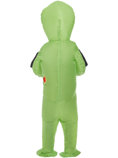 Inflatable Alien Abduction Costume Green All in One Self Inflating Fan 3