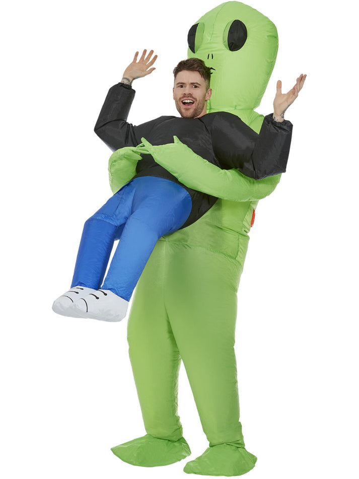 Inflatable Alien Abduction Costume Green All in One Self Inflating Fan