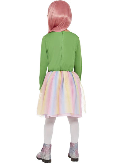 Alien Costume Green Dress for Girls with Hair Clips 3
