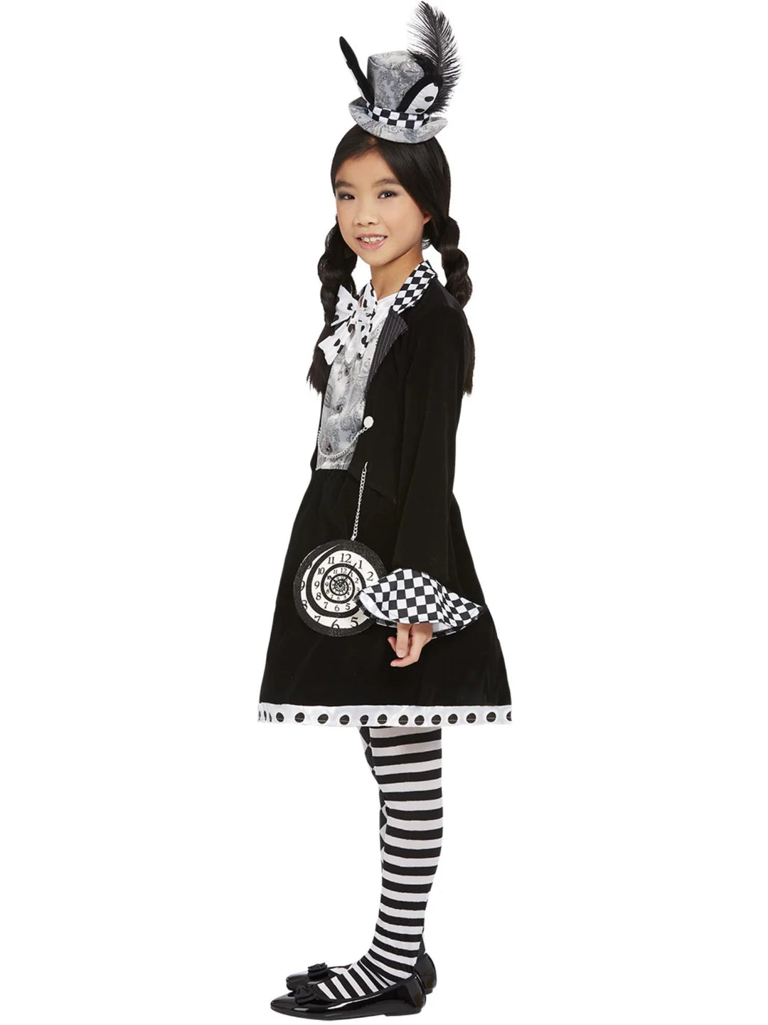 Dark Mad Hatter Costume Girls Wonderland Dress