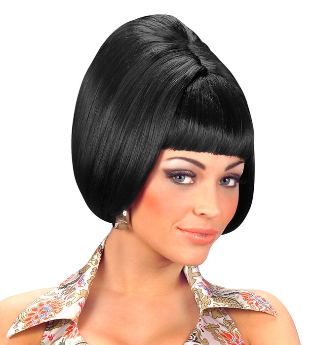 Black 60'S Party Girl Wig In Polybag