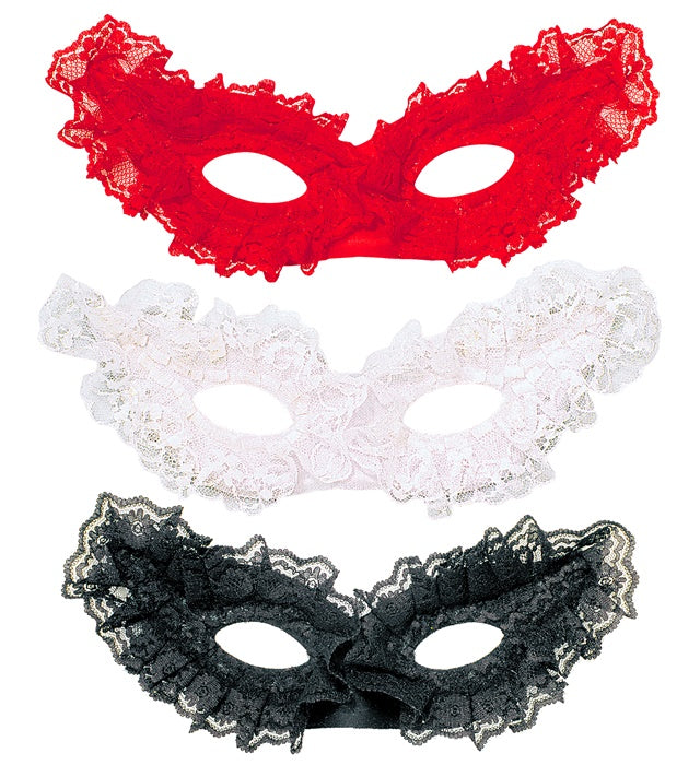 Lace Papillon Eyemask 3 Colors Ass.: Black, Red, White