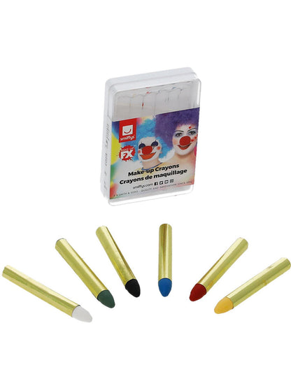 Carnival Greasepaint Crayons 6 Assorted Colours SFX Make Up 6