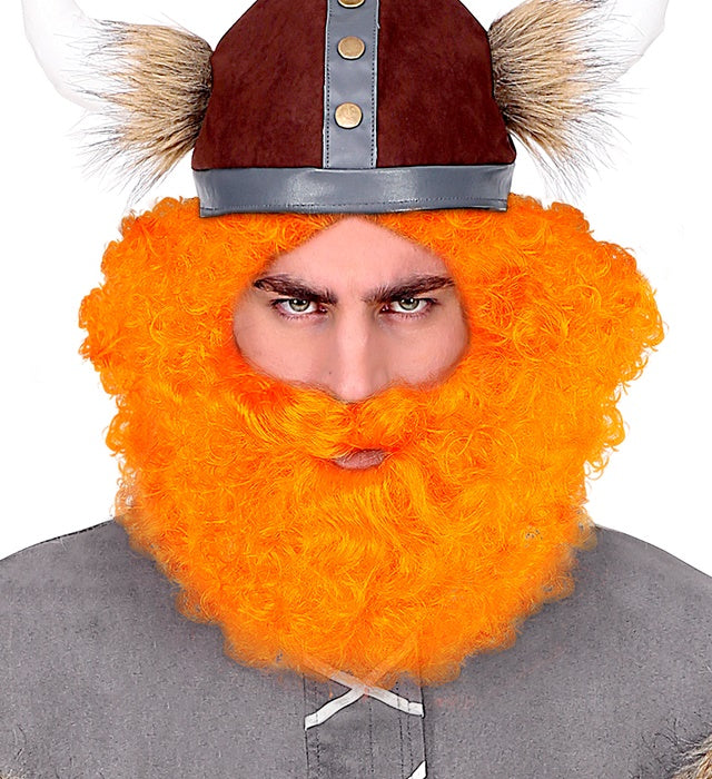 Scots And Irish Curly Wig & Beard Orange - In Polybag