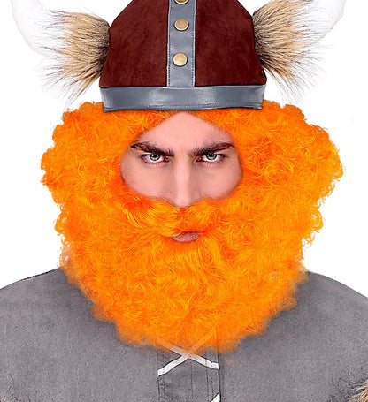 Scots And Irish Curly Wig & Beard Orange - In Polybag