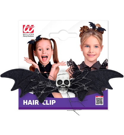 Hair Clip Bat Skull Child Size