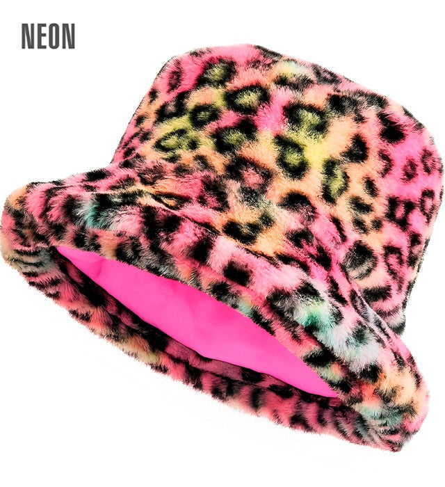 Bucket Hat Plush Animalier Multicolor