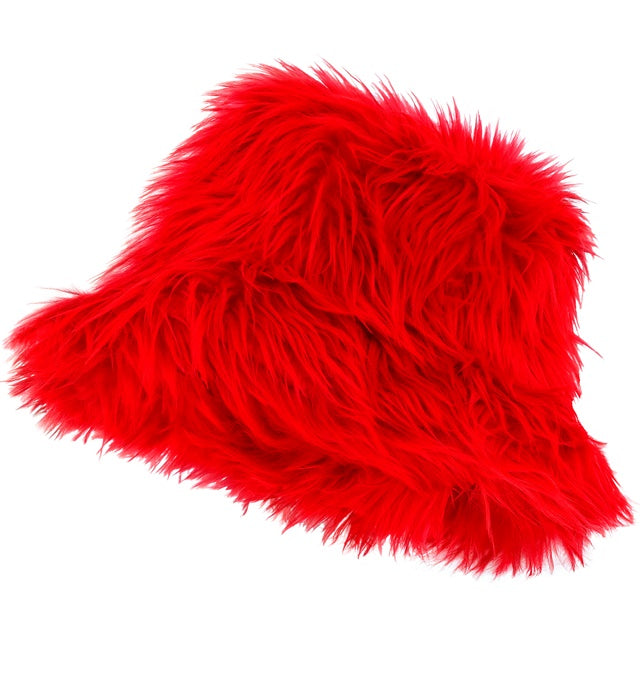 Bucket Hat Plush Red