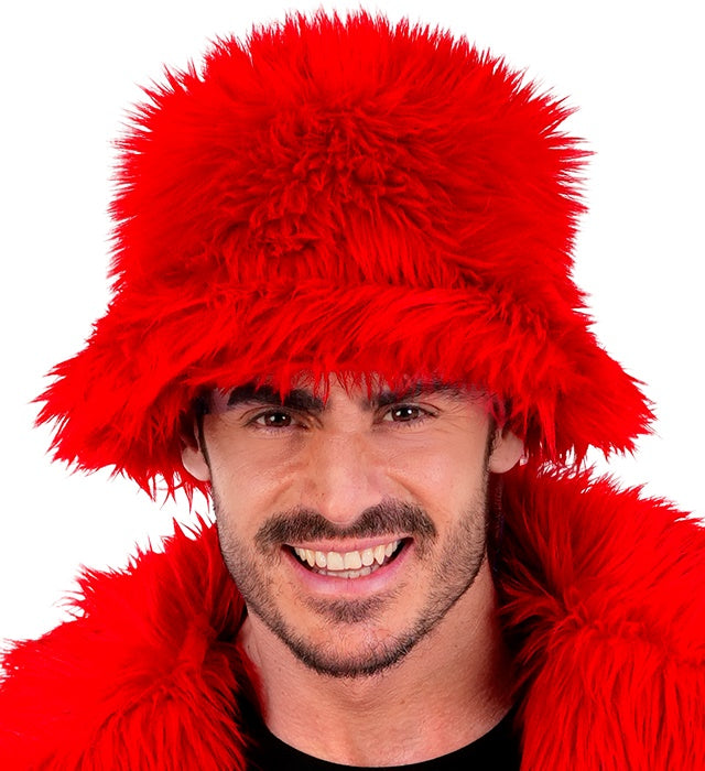 Bucket Hat Plush Red